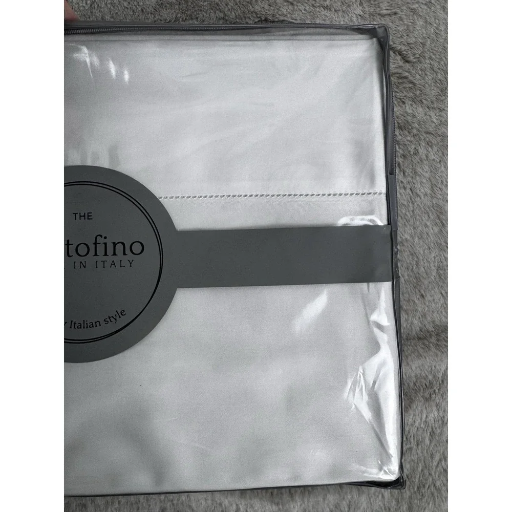 The Portofino Luxury Italian Queen Sheet Set Hemstitch Cotton Sateen 300TC Italy
